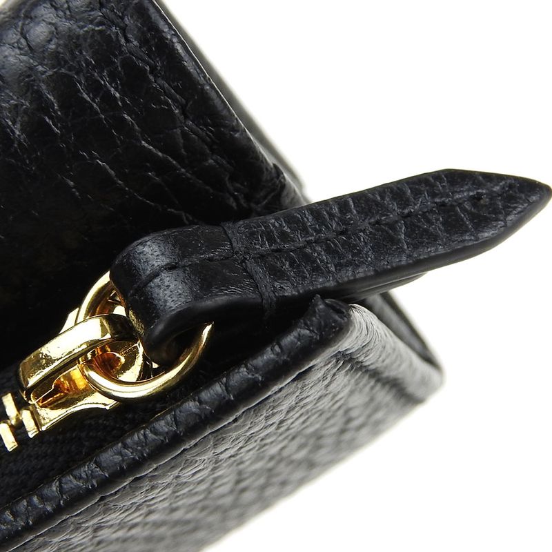 Gucci Trifold Wallet 644407 GG Marmont Leather Black Gold Hardware Compact