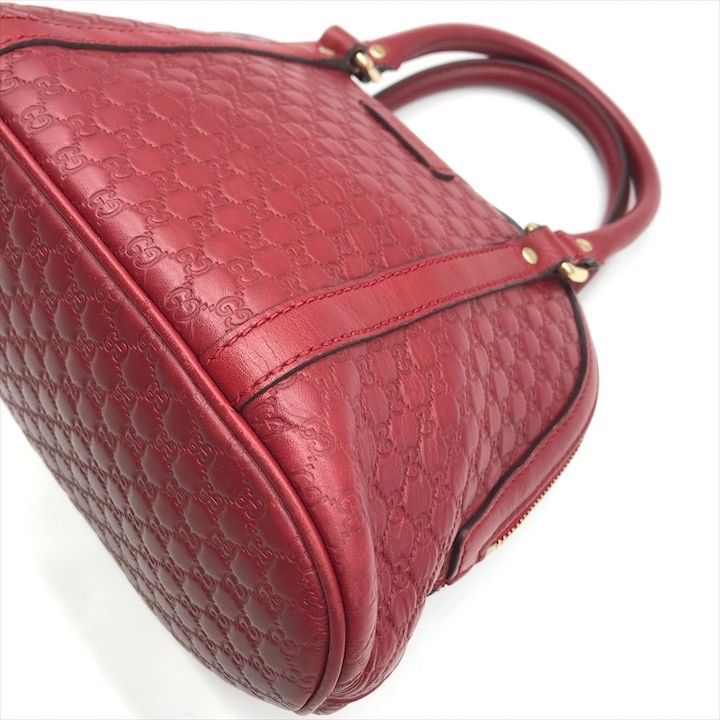 Gucci Micro Guccissima 2-Way Mini Compact Shoulder Bag Red Leather