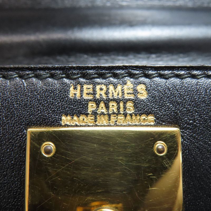 Hermes Kelly 28 Internal Stitching Gold Hardware Handbag Box Calf Women
