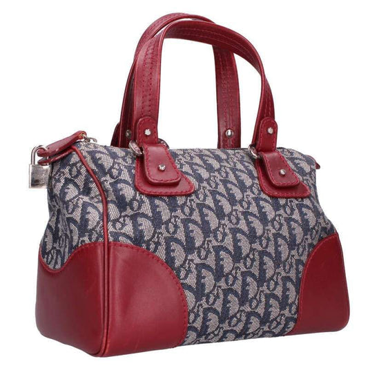Christian Dior Trotter Pattern Leather Switched Mini Boston Bag Women's