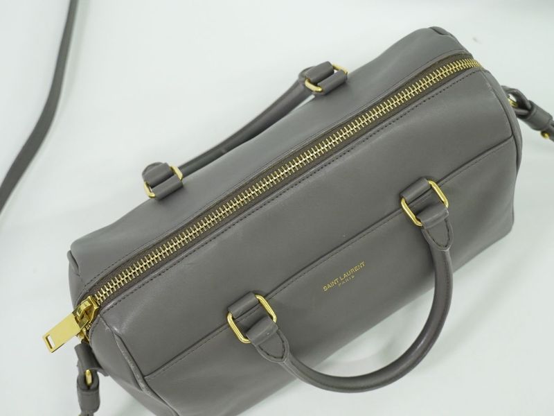 Authentic Saint Laurent Baby Duffle 2WAY Shoulder Bag Handbag Pochette Leather