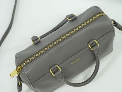 Authentic Saint Laurent Baby Duffle 2WAY Shoulder Bag Handbag Pochette Leather