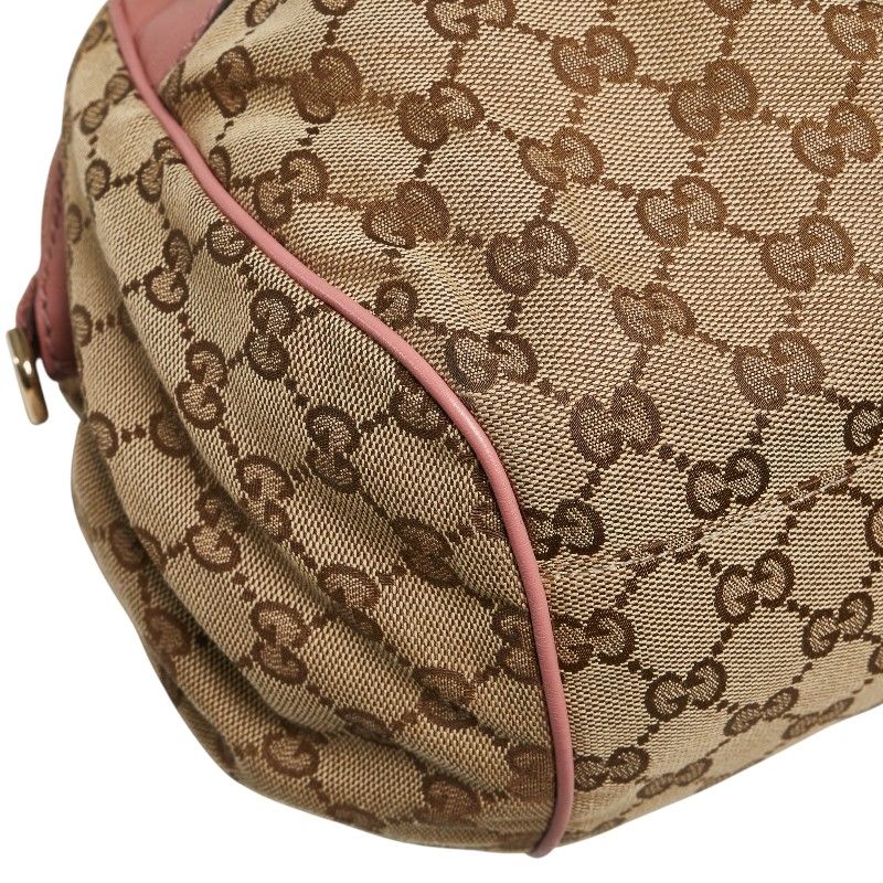 Gucci GG Canvas Handbag Shoulder Bag 2WAY 223974 Brown Pink Canvas Leather