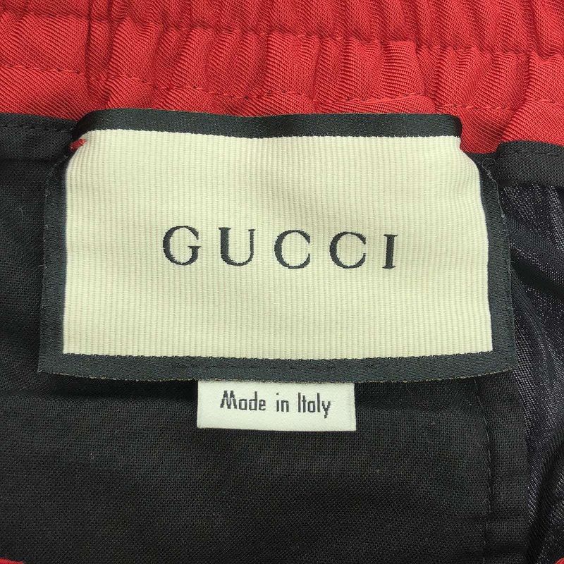 Gucci Sideline Logo Jogging Pants 522935 Z739c Black Red 44