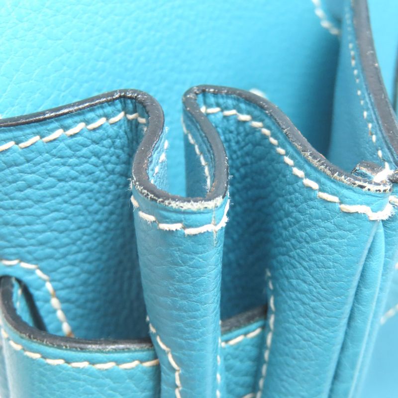 Hermes Birkin 30 Blue Jean Silver Hardware Handbag Epson Women