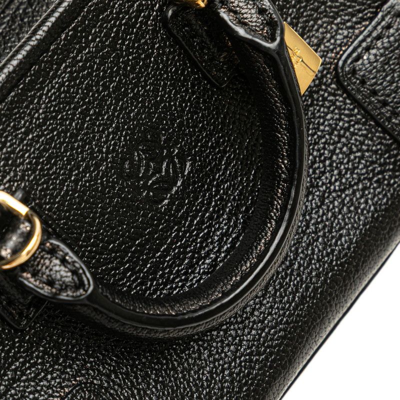 Loewe Anagram Amasona Micro Mini Handbag Shoulder Bag 2WAY Black Leather Women