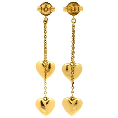 Tiffany & Co Tiffany & Co Earrings Double Heart Drop Swing Chain 18k Yellow