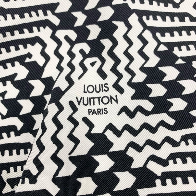 Louis Vuitton Dress Silk Black White Short Sleeve Logo
