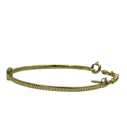 Fendi Baguette Bracelet Bangle Accessories Small FF Logo Gold [size S]