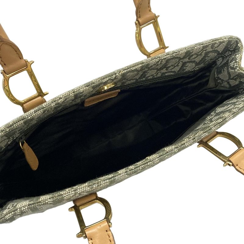 Dior/christian Dior Handbag Trotter Khaki×beige Leather