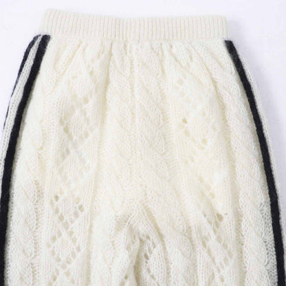 Gucci×adidas Gucci×adidas 721504 Trefoil Mohair Three Stripe Knit Pants White