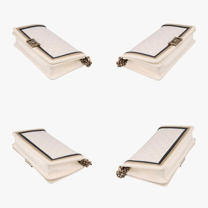 Chanel Boy Chanel White Lambskin A6754617742353