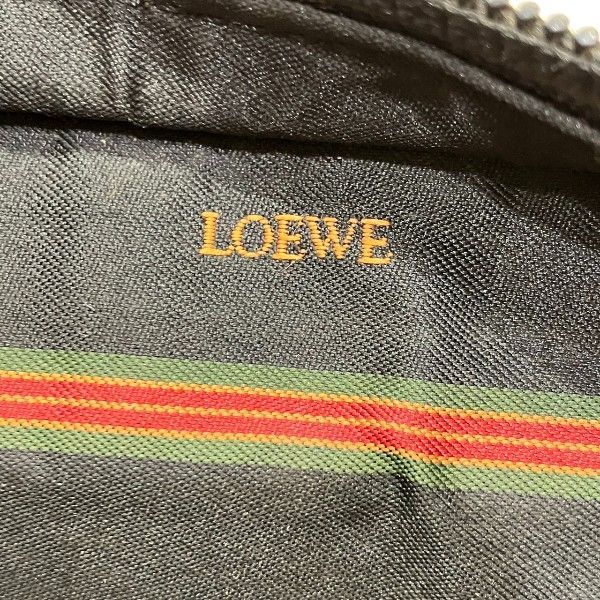 Loewe Black Leather Bag Clutch Bag Second Bag Men's