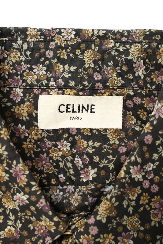 Celine 20zx1056i Long Sleeve Shirt With Flower Pattern Men's 40