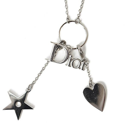 Christian Dior Necklace Vintage Logo Star Heart