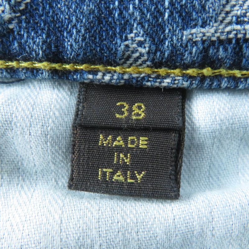 Louis Vuitton 100% Cotton Monogram Denim Pants Bottoms Indigo 38 Made In Italy