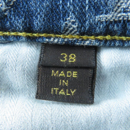 Louis Vuitton 100% Cotton Monogram Denim Pants Bottoms Indigo 38 Made In Italy
