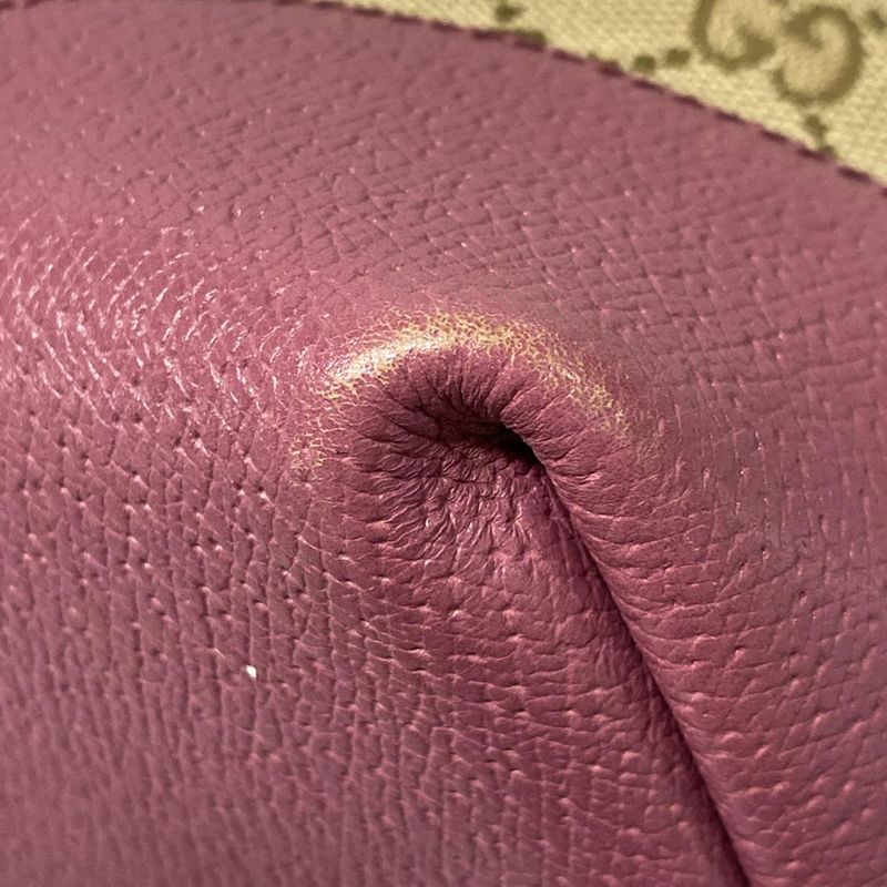 Gucci Handbag GG Pattern/bree 353120 Dark Brown/beige/purple Leather