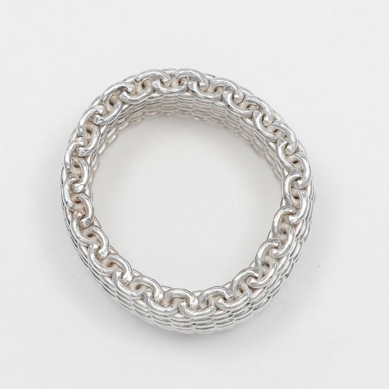 Tiffany & Co Somerset Silver 925 Size 13 Ladies 8.6g Ring