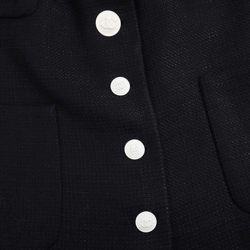 Chanel Coco Mark Button Tweed 4b Tailored Jacket P31043v16334 Black 42