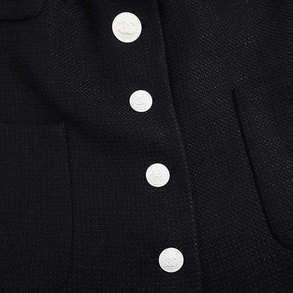 Chanel Coco Mark Button Tweed 4b Tailored Jacket P31043v16334 Black 42