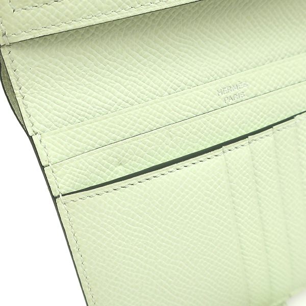 Hermes Bifold Wallet Bearn Compact Vaux Epson Veil Fizz Silver Hardware Light