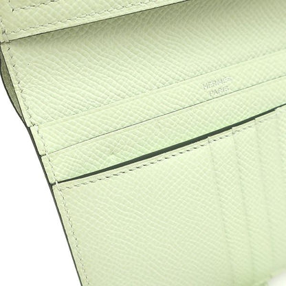 Hermes Bifold Wallet Bearn Compact Vaux Epson Veil Fizz Silver Hardware Light