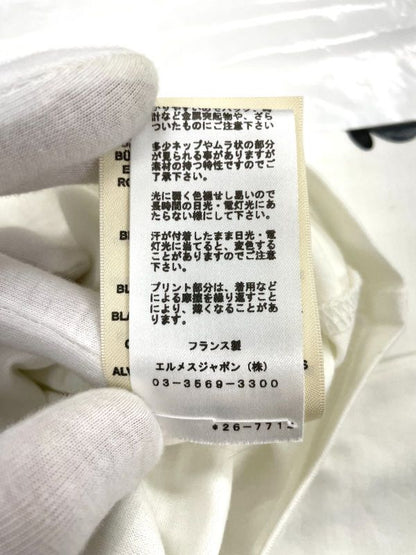 Hermes 100% Cotton T-shirt Women's 36 2e4613du White Made In France