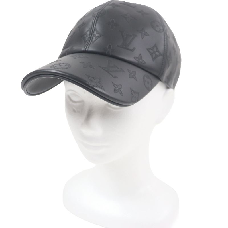 Louis Vuitton 2021 M76985 Cap Monogram Shadow Cowhide All Leather Baseball Cap