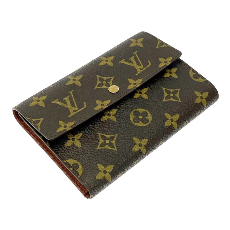 Louis Vuitton M61202 Monogram PVC Porte-Tresor Etui Papier Brown 304014 Trifold