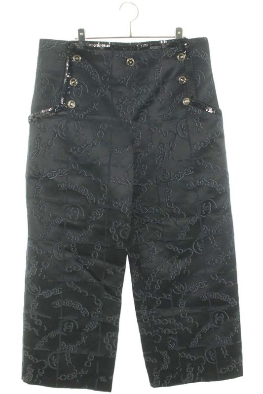 Chanel P72602v64364 Coco Mark Wide Long Pants Men's 46