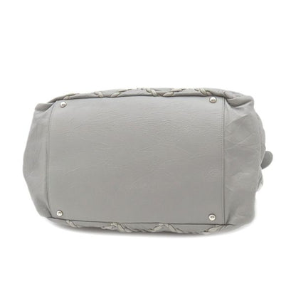 Chanel Tote Bag Ultra Stitch Lambskin Gray Silver Hardware Chain Shoulder Coco