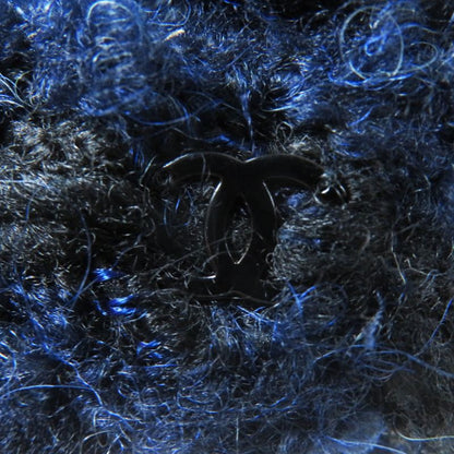 CHANEL 2019 19V With Coco Mark Tweed Use Cassock Dark Navy S Made In Germany