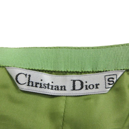 Good Christian DIOR Flared Tuck Pleated Skirt Bottoms Vintage S Green Women Used