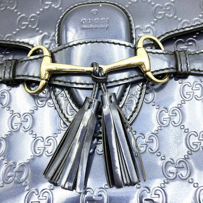 Gucci 295402 Handbag Shoulder Bag Navy/blue/gold Blue/gold Enamel Ladies