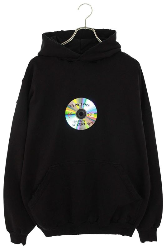 Balenciaga 739024 Tqve5 Valentine CD Damaged Pullover Hoodie Men's 1