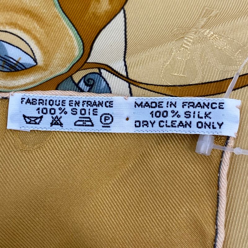 Hermes Carre 90 Scarf Silk Carnaval DE Venise Carnival Of Venice Yellow