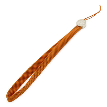 Hermes Serie Strap Cell Phone Charm Nylon Canvas Orange Silver Hardware