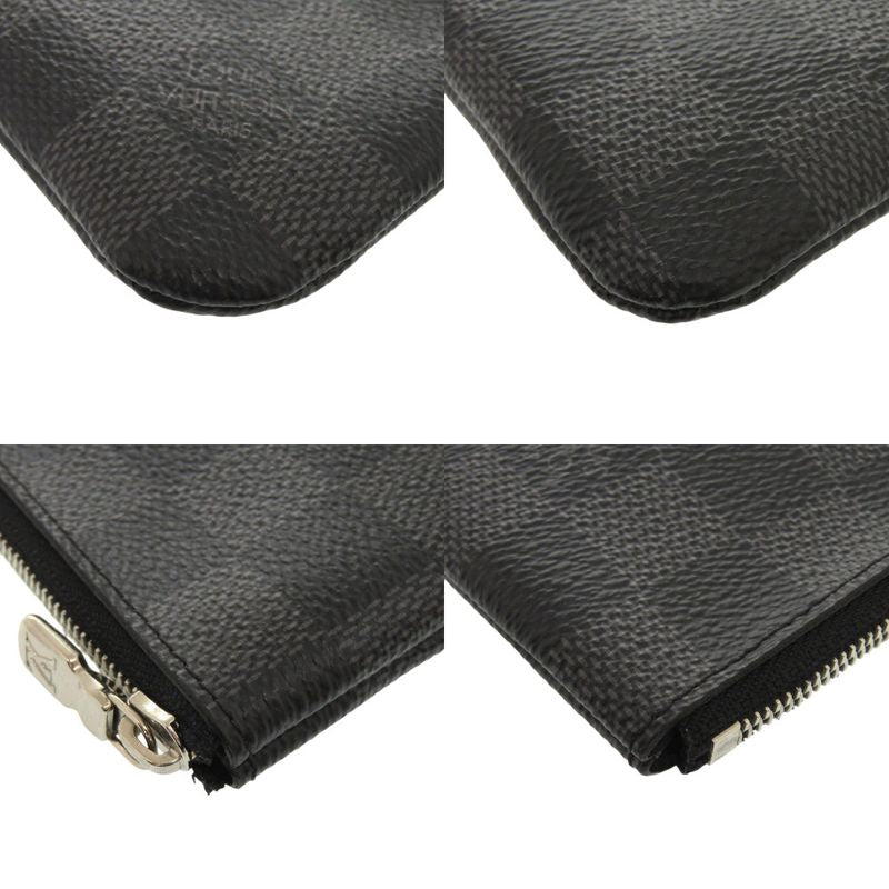 Louis Vuitton Pochette Cles Damier Graphite N60155 Black Coin Case LV 1070