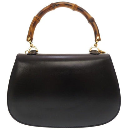 Gucci Bamboo Leather Navy 000 2046 0188 2WAY Handbag Bag 0184 Gucci
