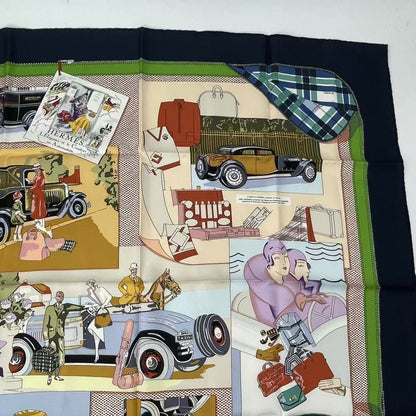 Hermes Scarf Carre 90 Automobile Comfort En Automobile Silk Scarf Multicolor