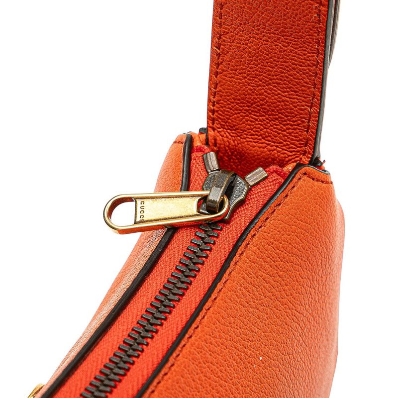 Gucci GG Marmont Aphrodite Handbag One Shoulder Bag 739076 Orange Leather Women
