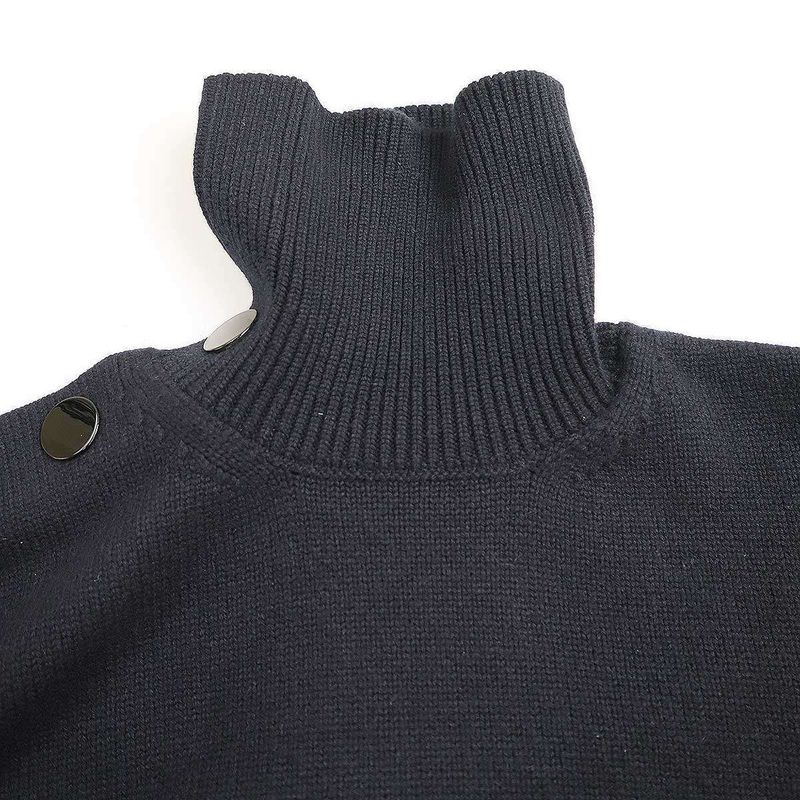 Celine by Phoebe Philo Shoulder Button Cashmere Turtleneck Knit Sweater 2 3am6
