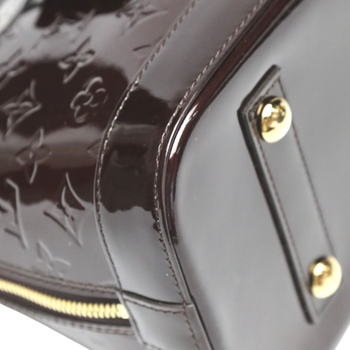 Louis Vuitton Vernis Handbag Alma PM Wine Red