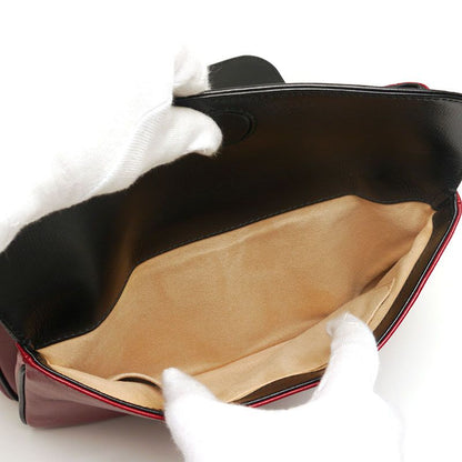 Gucci Chain Shoulder Bag 576421 Leather Red And Black Storage With Bag