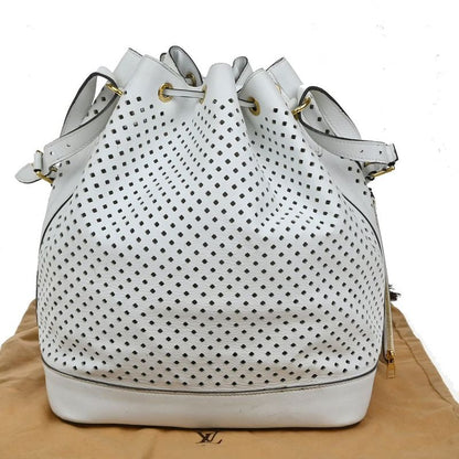 Louis Vuitton Noe Shoulder Bag Perforated Leather White 13ka919