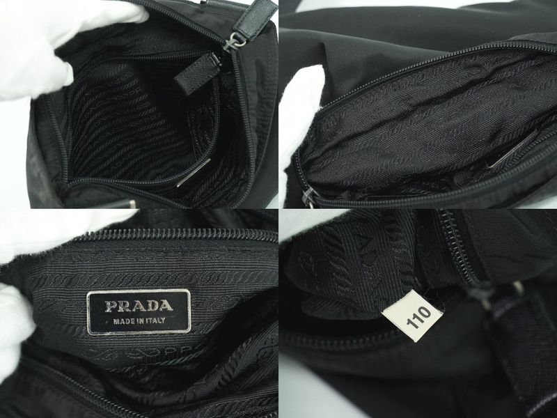 Authentic Prada Nylon Shoulder Bag Pochette Black Bag Pre-owned [follow-up