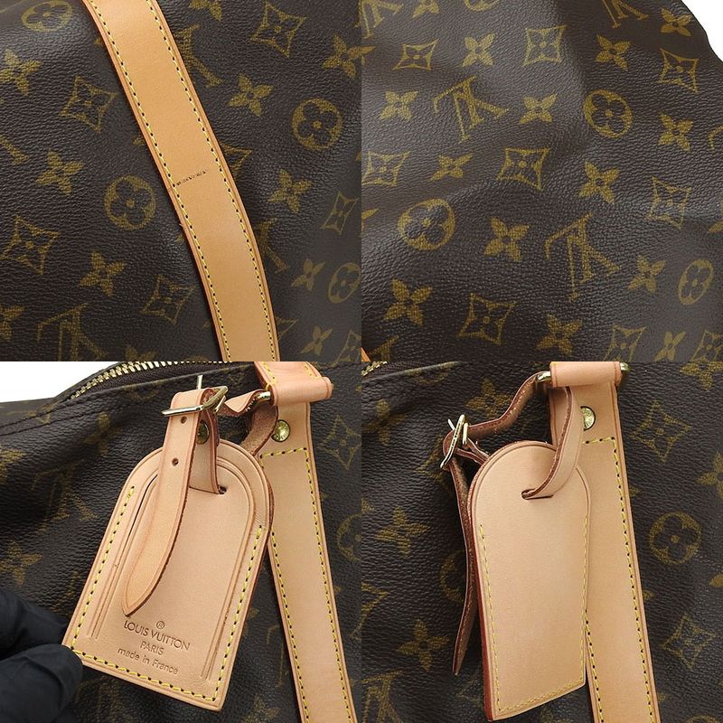 Louis Vuitton Boston Bag Keepall 55 Bandouliere M41414 Monogram Nubuck Brown