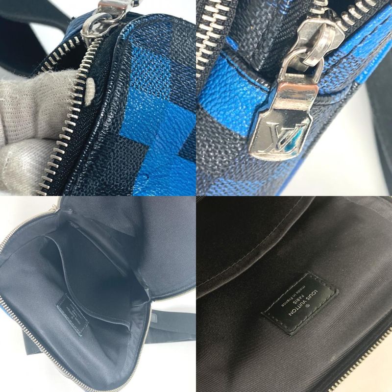 Louis Vuitton Body Bag Avenues Ring Bag N40067 Damier Graphite Canvas Blue