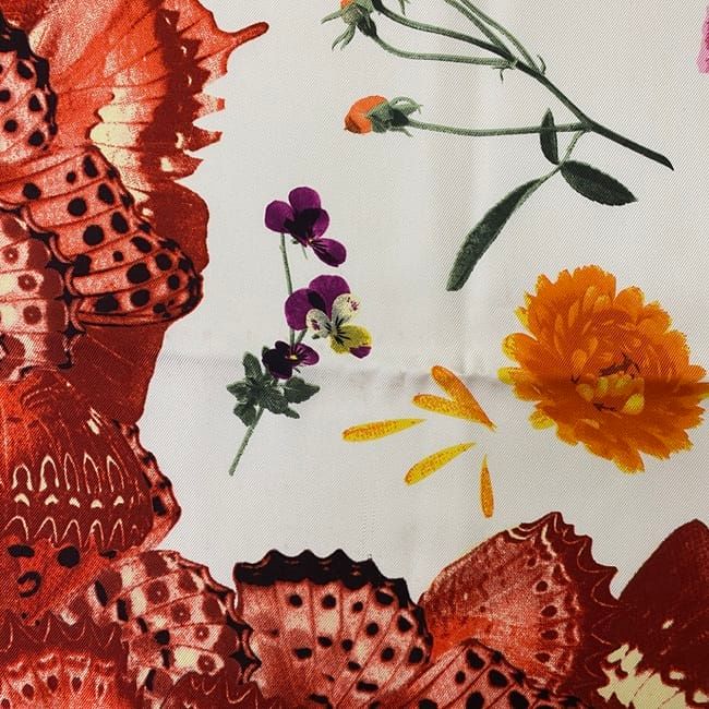 Christian Dior Scarf Red Beige White Multicolor